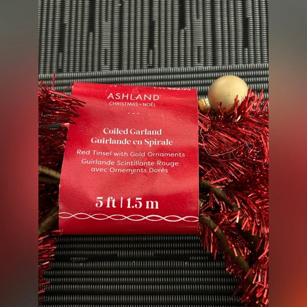 Ashland Festive 5ft Red Tinsel Garland